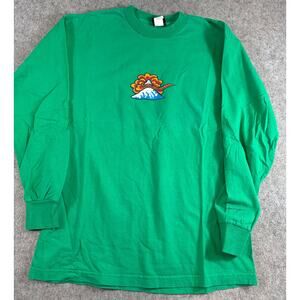 VTG 90s Jamie Lynn Snowboarding Shirt Mens Large Green Art Graphic Long Sleeve